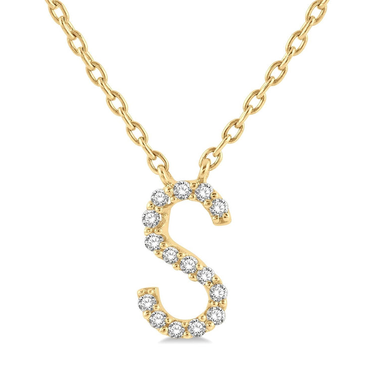 Diamond Initial "S"  Necklace