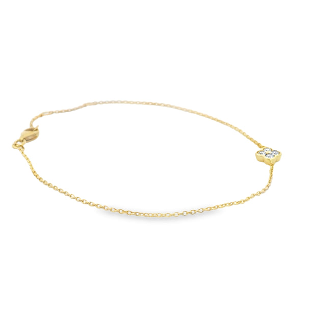 Diamond Clover Charm Bracelet