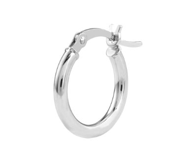 White Gold Polished Hoops