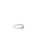 18 Karat White Gold Diamond Emerald Ring