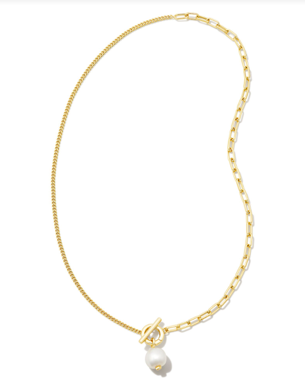 Kendra Scott Leighton Pearl Charm Necklace