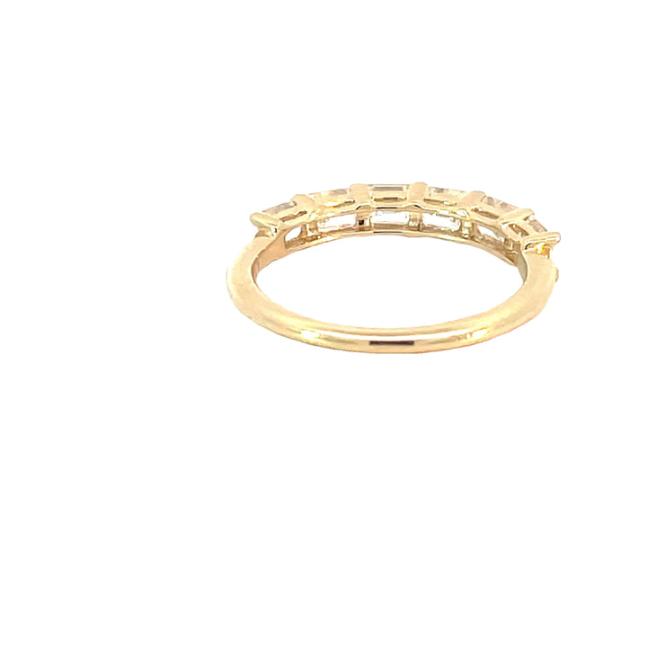 Yellow Gold Emerald Cut Diamond Band