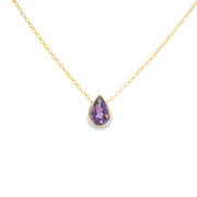 Bezel Set Amethyst Necklace