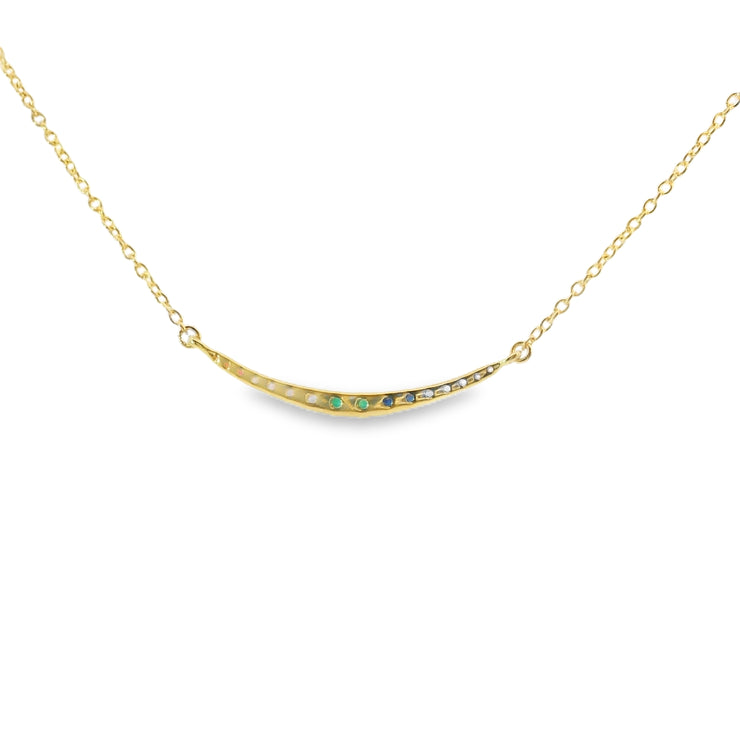 Multicolor Sapphire Smile Pendant