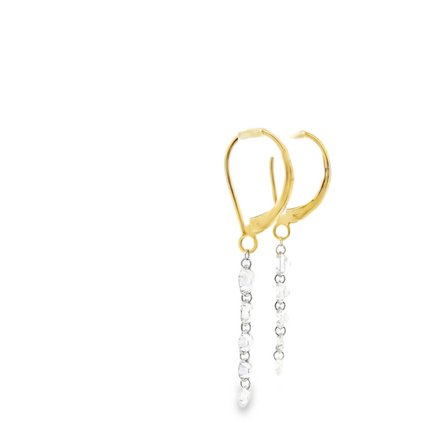 14 Karat Yellow Gold Lab Grown Diamonds Drop Earrings