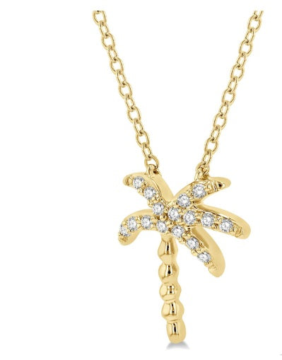 Palm Tree Diamond Necklace