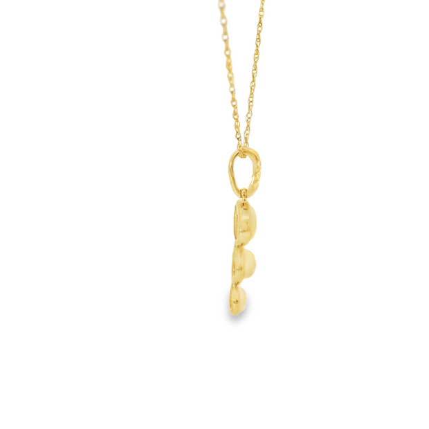 Yellow Gold Opal Diamond Pendant Necklace