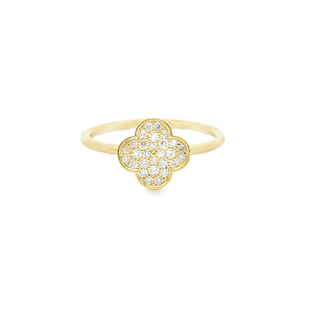 Diamond Pave Clover Ring