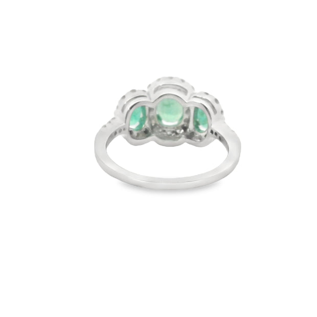 Emerald Three Stone Ring