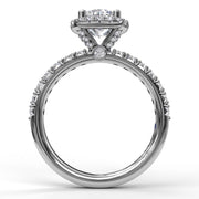 FANA 14 Karat White Gold Halo Semi-Mount Ring