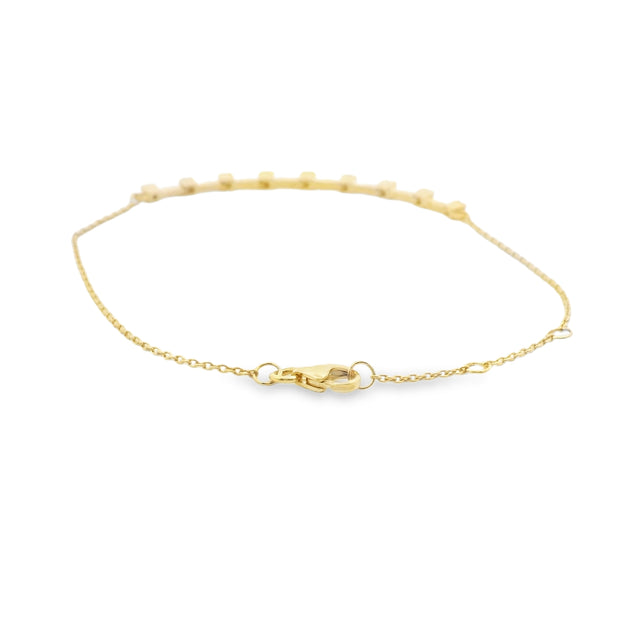 Diamond Bar Bracelet on Cable Chain