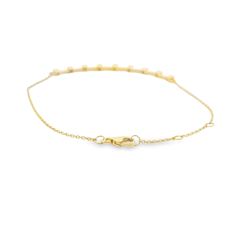 Diamond Bar Bracelet on Cable Chain