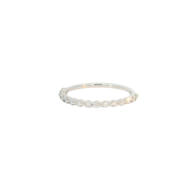 White Gold Shared Prong Set Diamond Band