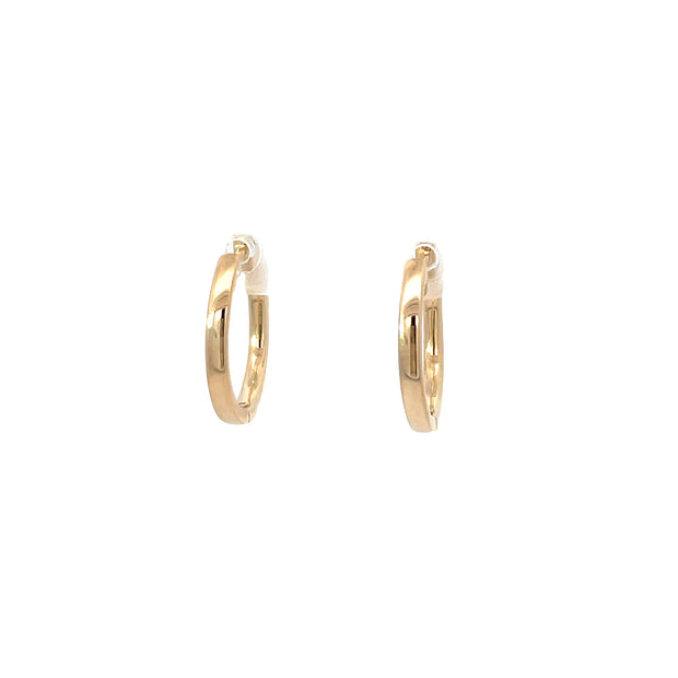 14 Karat Yellow Gold Diamond Huggies