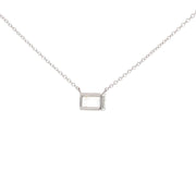 14 Karat White Gold Lab Grown Diamond Solitaire Necklace