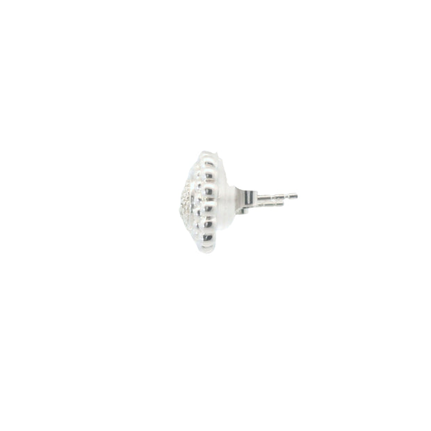 Sunflower Button Earrings with Diamonds