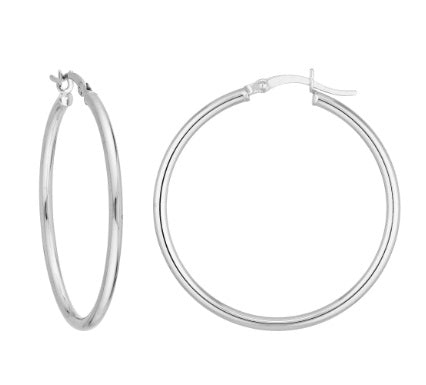 Sterling Silver Polished Hoops