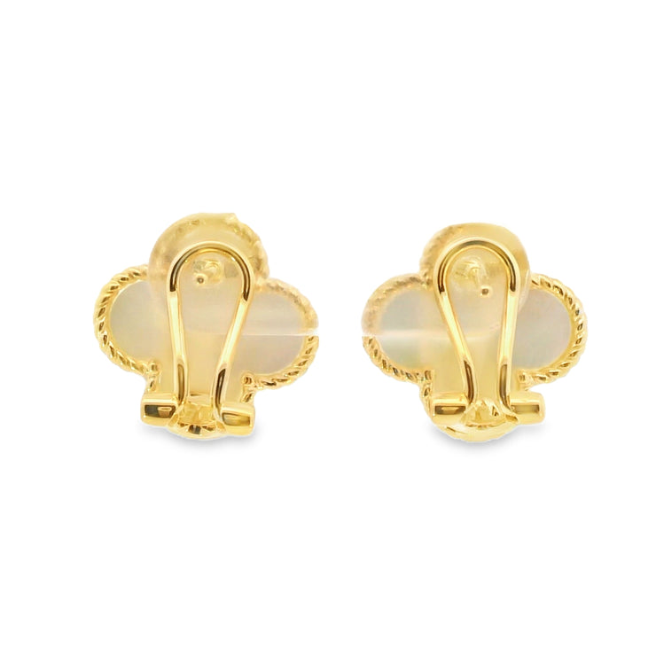 Mother Of Pearl Clover Earrings