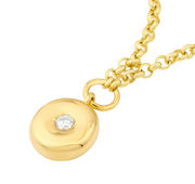 Yellow Gold Diamond Puff Necklace