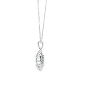 Sapphire Double Halo Pendant