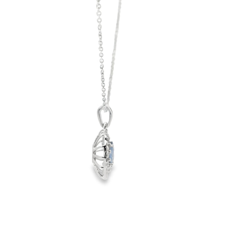 Sapphire Double Halo Pendant