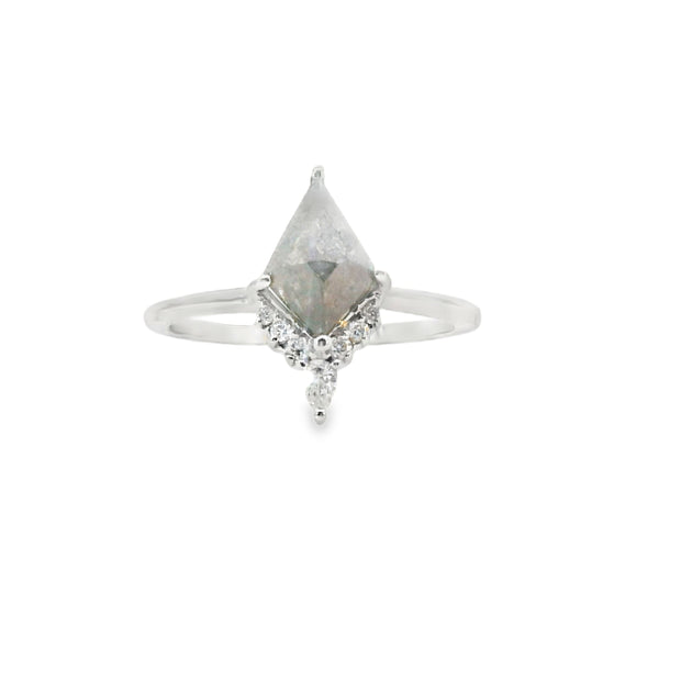 Salt and Pepper Diamond Ring