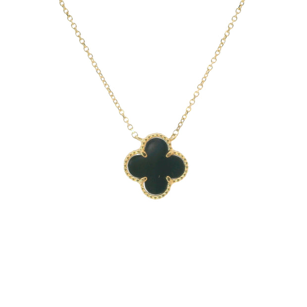 Onyx Clover Pendant