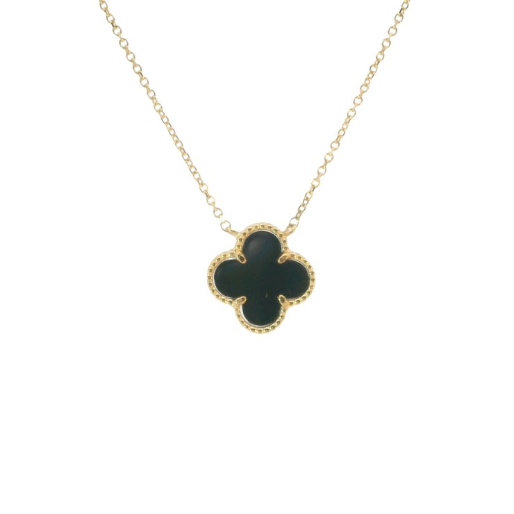 Onyx Clover Pendant
