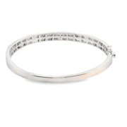 Pave Bangle Bracelet with Diamond Clovers