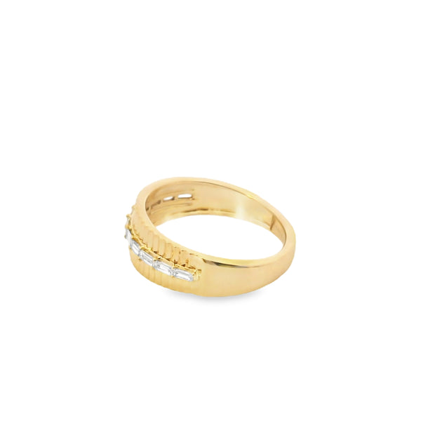 Tapered Cigar Band with Baguette Diamonds