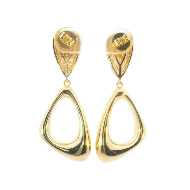 Freeform Puff Drop Earrings with Diamond Pave