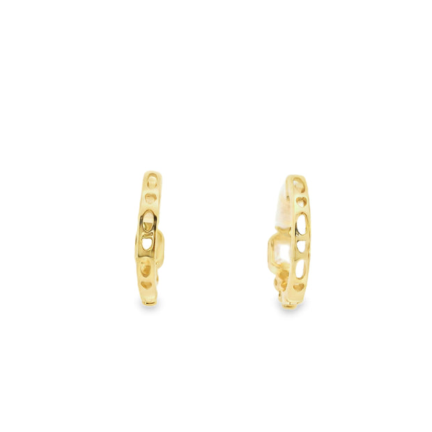 Huggies with Bezel Set Diamonds
