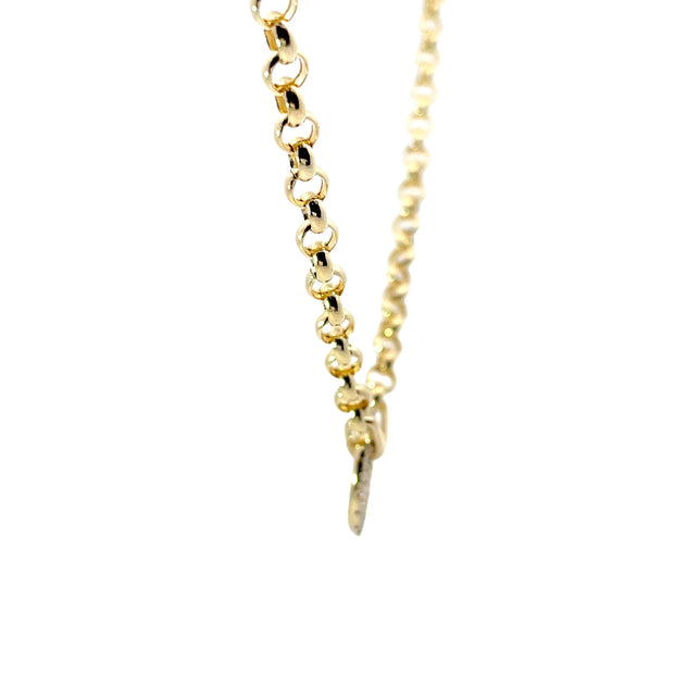 Yellow Gold Diamond Circle Pendant Necklace