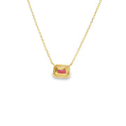 Ruby and Diamond Halo Pendant