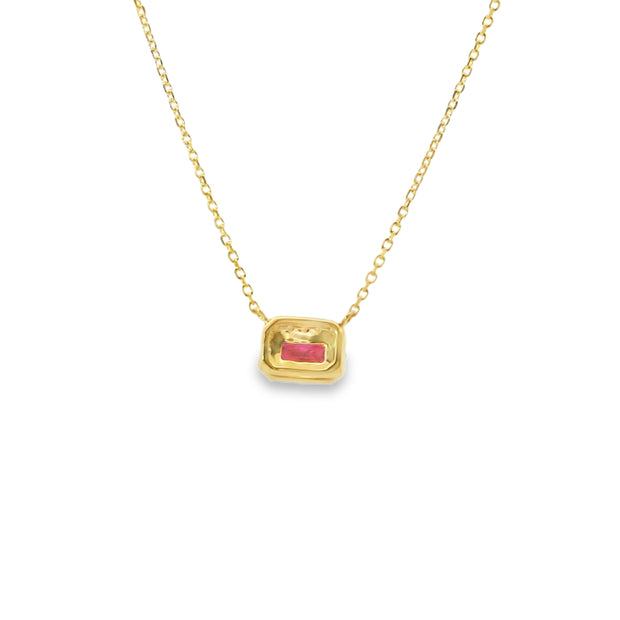 Ruby and Diamond Halo Pendant