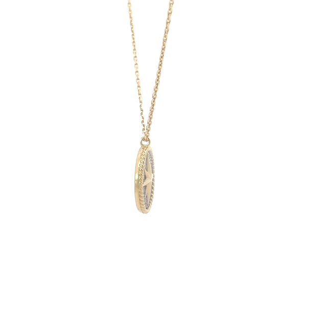 Yellow Gold Diamond Star Pendant Necklace