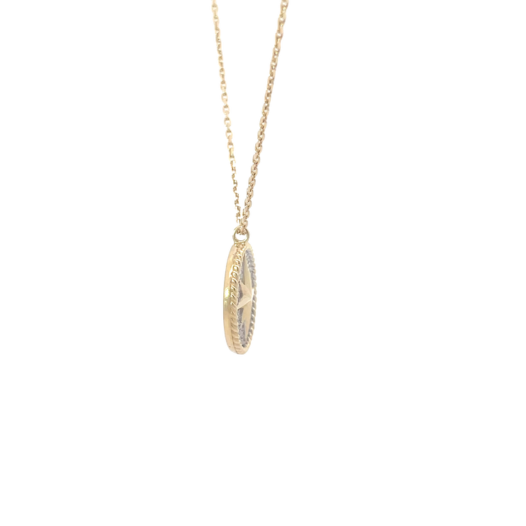 Yellow Gold Diamond Star Pendant Necklace