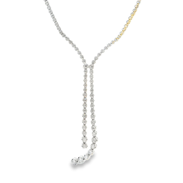 Bezel Set Diamond Lariat Necklace
