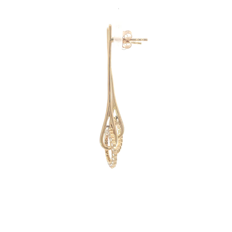 Yellow Gold Diamond Drop Earrings