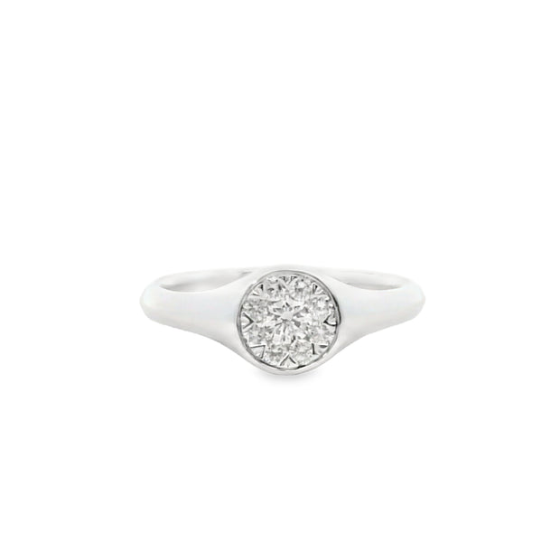 Signet Diamond Cluster Ring