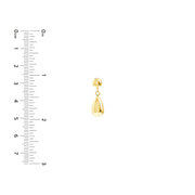 Yellow Gold Drop Stud Earring