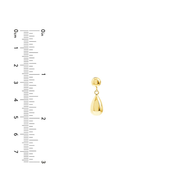 Yellow Gold Drop Stud Earring