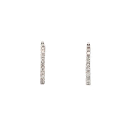 14 Karat White Gold Diamond Huggies