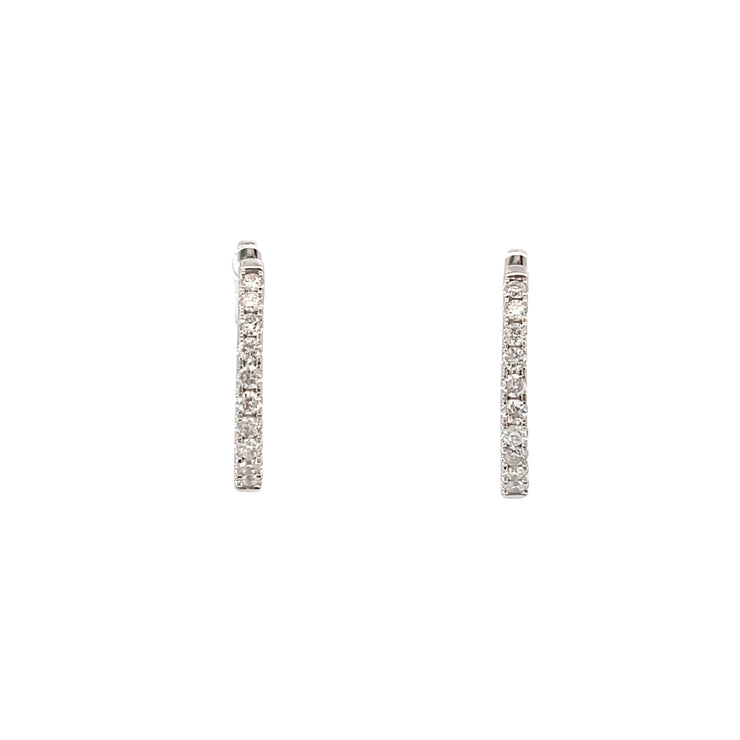 14 Karat White Gold Diamond Huggies