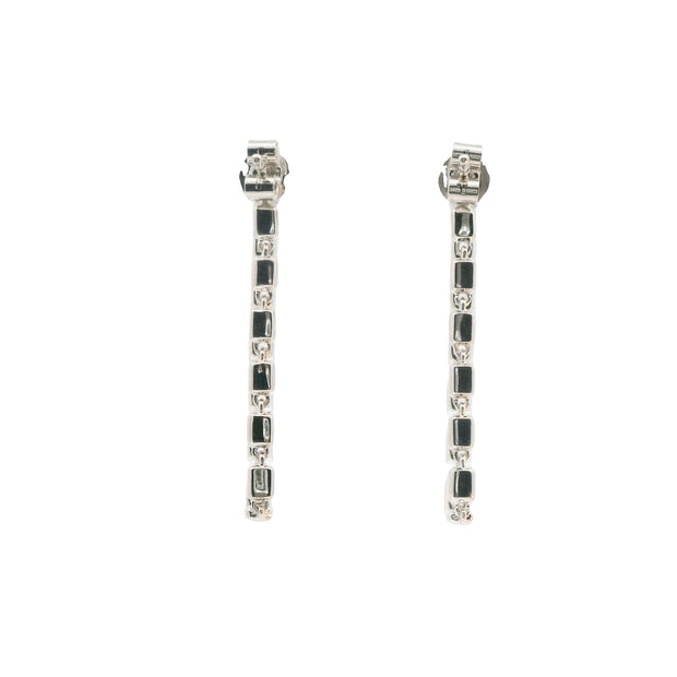 Diamond Line Drop Earrings
