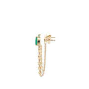 Diamond Emerald Drop Earrings