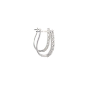 White Gold Graduating Diamond Hoops