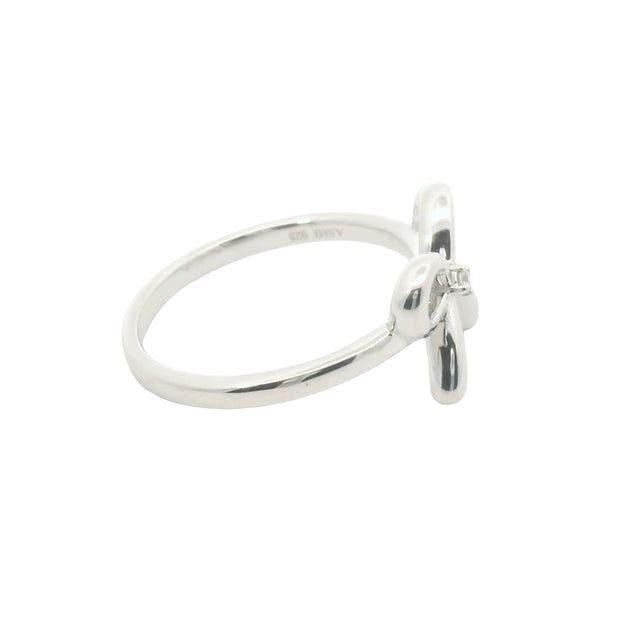 Bow Ring with Center Diamond