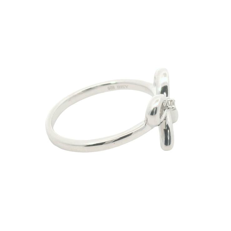 Bow Ring with Center Diamond
