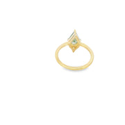 Moss Agate Ring with Diamond Accent